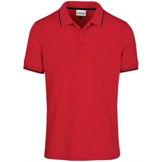 Mens Reward Golf Shirt Red Front